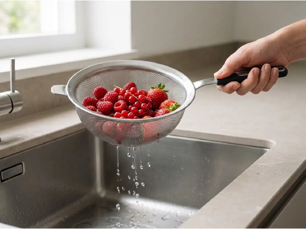 BergHoff Leo Graphite Mesh Strainer with 18 cm Diameter