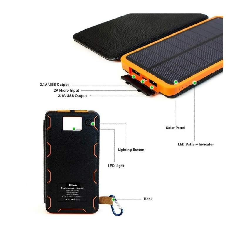 پاوربانک خورشیدی Solar4Fold مدل WSC15 ظرفیت 20000mAh image gallery