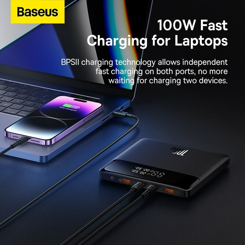پاوربانک باسئوس مدل PPBLD100HD ظرفیت 100W 20000mAh image gallery