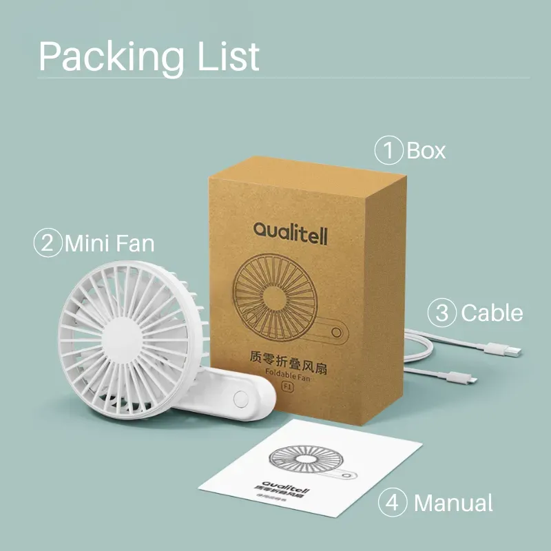 پنکه دستی قابل شارژ مدل Qualitell-F1 image gallery
