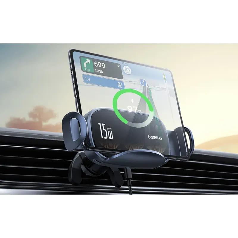 هولدر دریچه کولری و شارژر وایرلس بیسوس مدل 00- BS-CM029 LightChaser Series C40355901111 توان15 وات image gallery