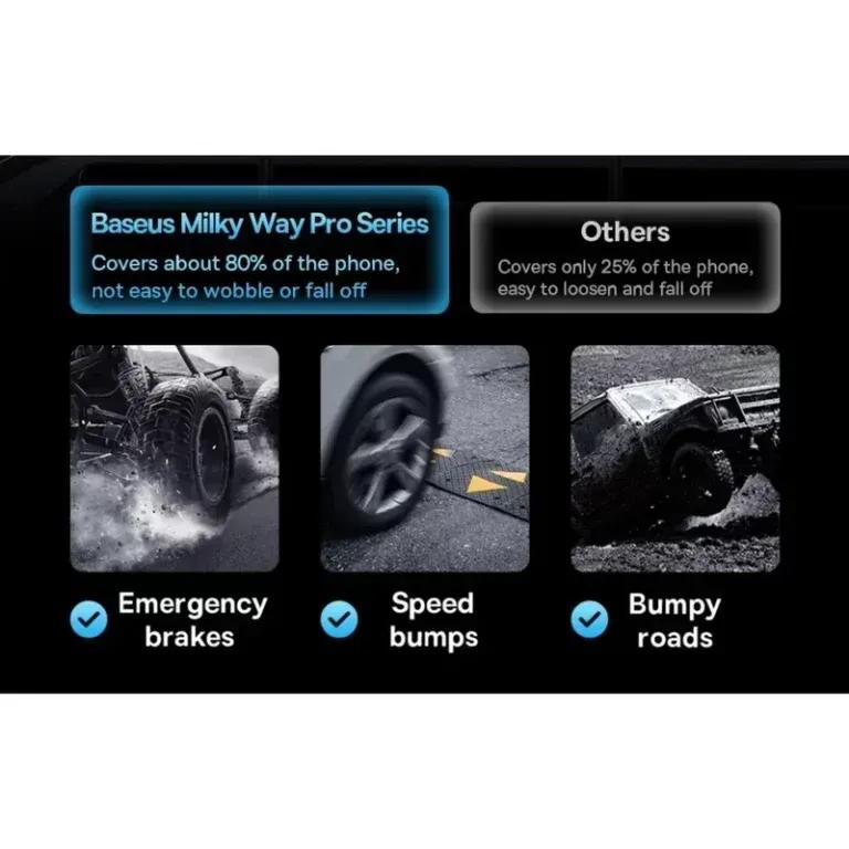 هولدر دریچه کولری و شارژر وایرلس بیسوس مدل BS-CM023 Milky Way Pro C40357000111-00 توان 15 وات image gallery