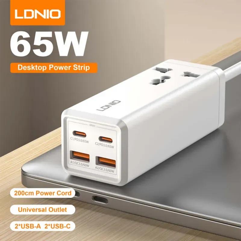 هاب شارژر 4 پورت الدینیو مدل A4610C Desktop Fast Charger توان 65 وات image gallery