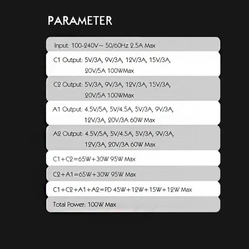 هاب شارژر 4 پورت الدینیو مدل  A4809C توان 100 وات image gallery