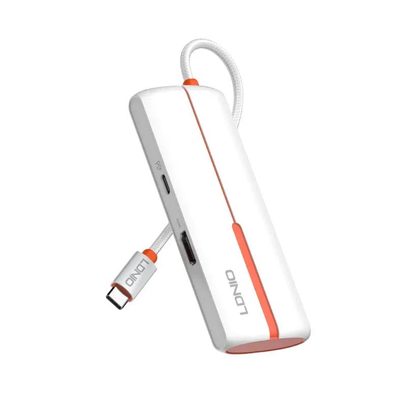 هاب 5 پورت تایپ سی الدینیو مدل 5in1 Type-c Hub Adapter DS-25H توان 100 وات image gallery