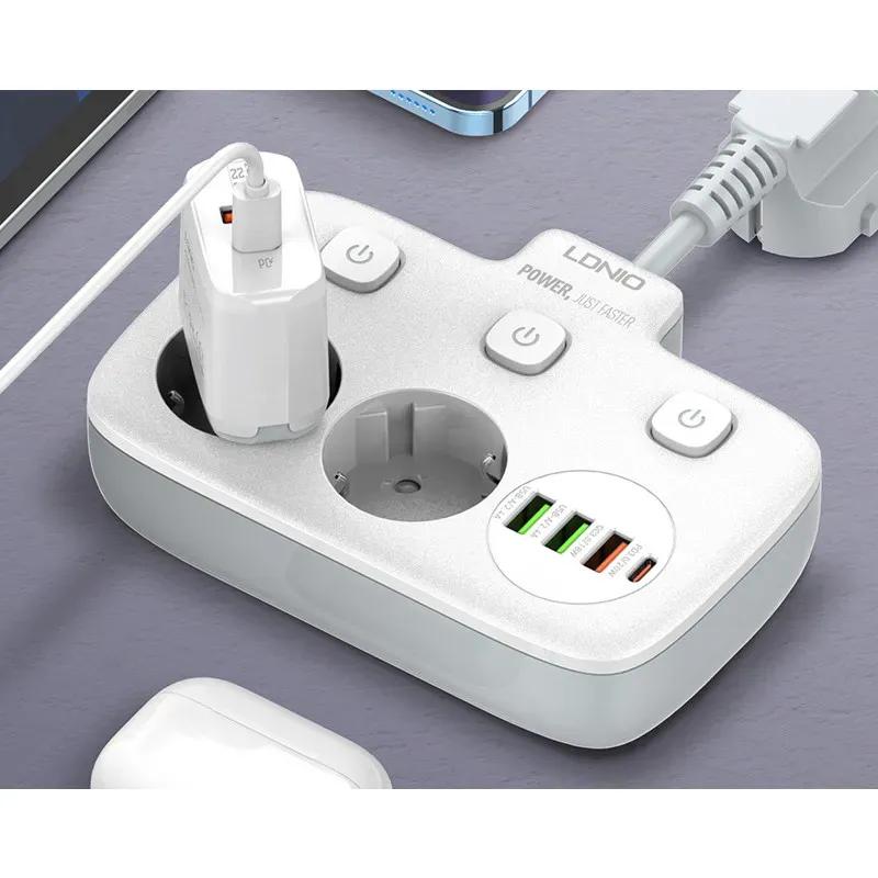 چند راهی برق و شارژر الدینیو مدل  SE2435 دارای 4 پورت image gallery