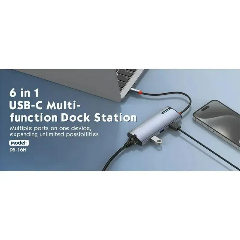 هاب 5 پورت تایپ سی الدینیو مدل 5in1 Type-c Hub Adapter DS-15U توان 100 وات image gallery