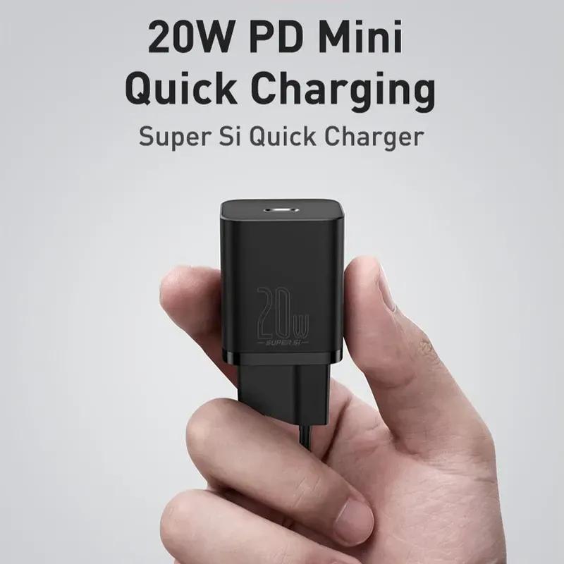 شارژر دیواری باسئوس مدل Super Si Quick Charger CCSUP-B01 با توان 20 وات image gallery