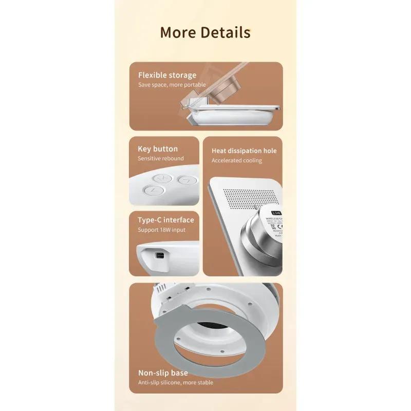 استند و شارژر وایرلس چندکاره مک دودو مدل CH-1610 توان 15 وات image gallery