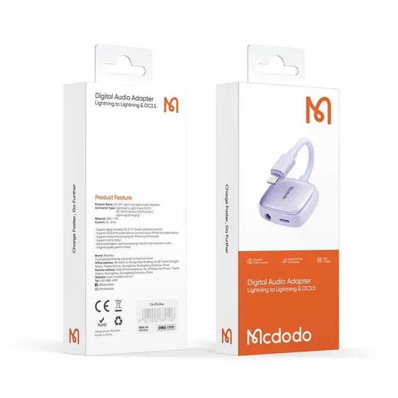 کابل تبدیل لایتنینگ اتصال همزمان هندزفری و شارژر مک دودو مدل  CA-2740 image gallery