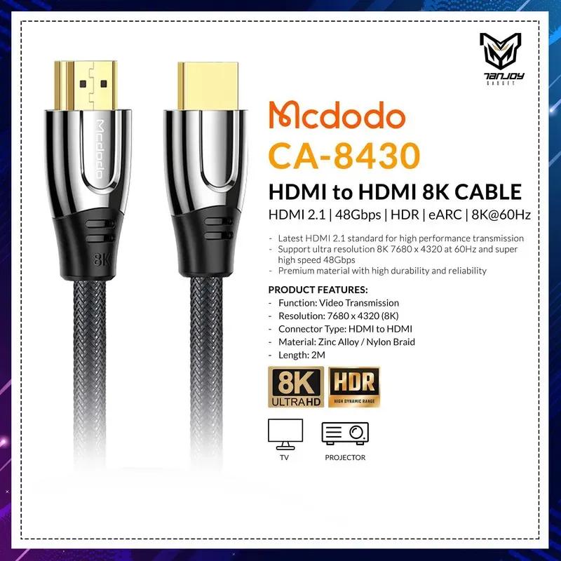 کابل HDMI مک دودو مدل CA-8430 HDMI to HDMI 2.1 8K Cable HDR طول 2 متر image gallery