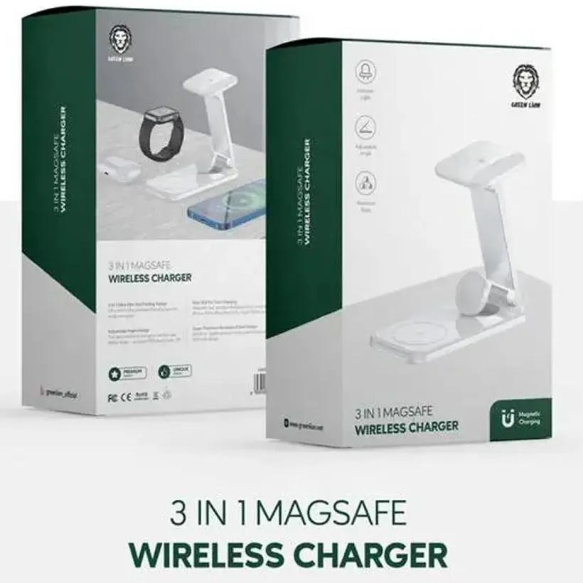 استند و شارژر وایرلس مگ سیف مدل 3 in 1 Magsafe Wireless Charger توان 15 وات image gallery