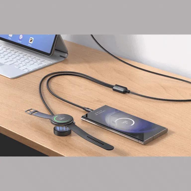 کابل Type-C به Type-C و شارژر گلکسی واچ مک دودو مدل CA-421 Cable Wireless Charger توان 60 وات image gallery