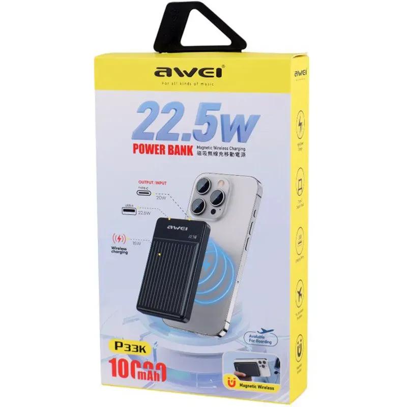 پاوربانک وایرلس فوق نازک 10000 مگنتی اوی مدل P33K توان 22.5 وات image gallery