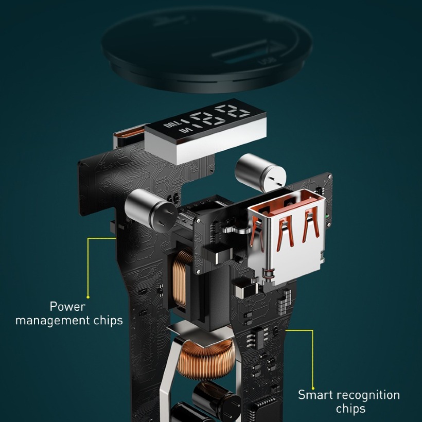 شارژر فندکی فست شارژ بیسوس Baseus Superme Digital Display CCZX-100C TZCCZX-01 توان 100 وات با کابل image gallery