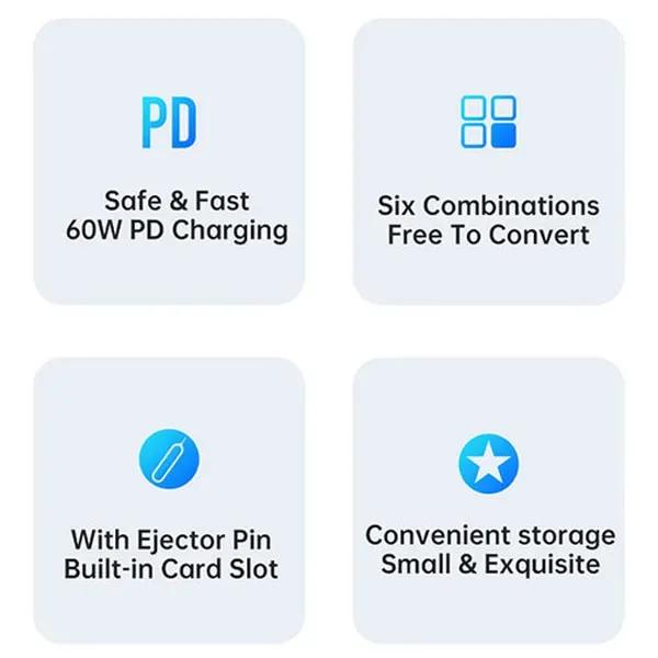 پک کابل چند منظوره مک دودو مدل WF-1720 توان 60 وات image gallery