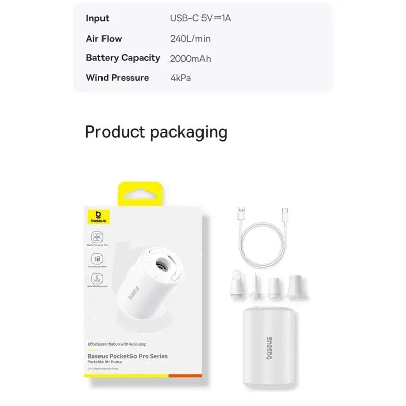 پمپ باد شارژی باسئوس مدل CG028 PocketGo Pro C11157700221-01 image gallery