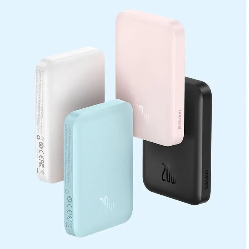 پاوربانک وایرلس 10000 مگنتی باسئوس مدل PPCX030002 توان 20 وات image gallery