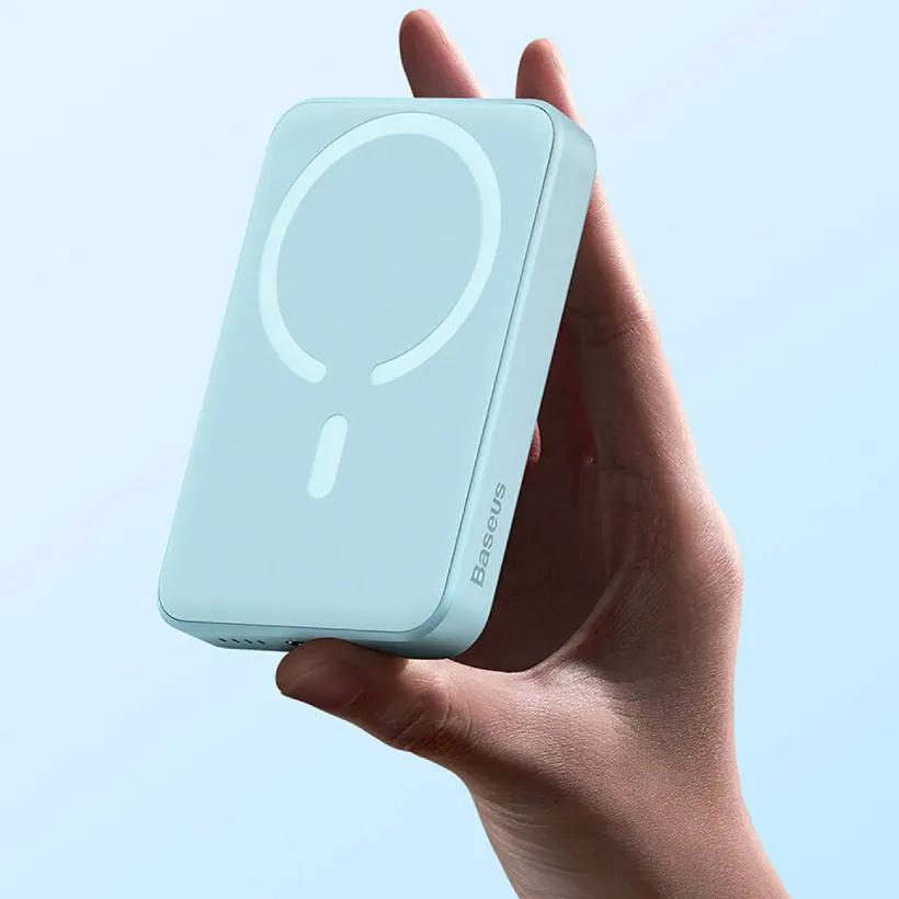 پاوربانک وایرلس 10000 مگنتی باسئوس مدل PPCX030002 توان 20 وات image gallery