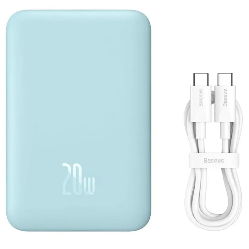 پاوربانک وایرلس 10000 مگنتی باسئوس مدل PPCX030002 توان 20 وات image gallery