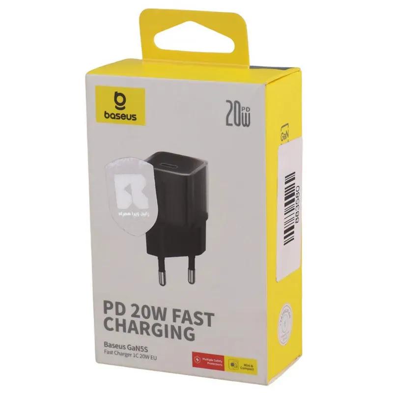 شارژر دیواری فست شارژ باسئوس مدل  GAN5S 1C 20W P10162503113-00 EU توان 20 وات image gallery
