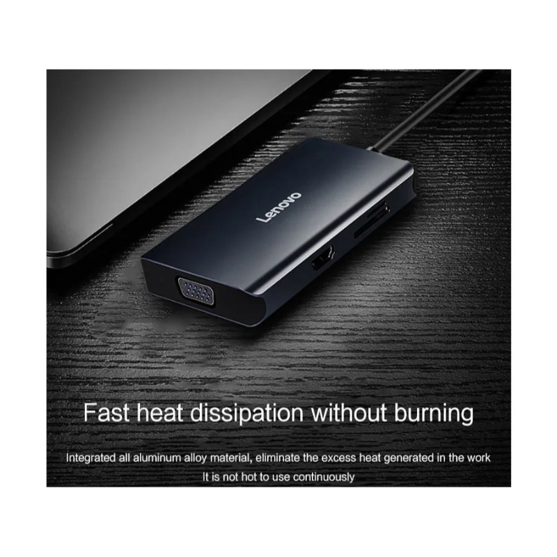 هاب 7 پورت تایپ سی لنوو مدل LX0807G New Multifunctional Type C Hub image gallery