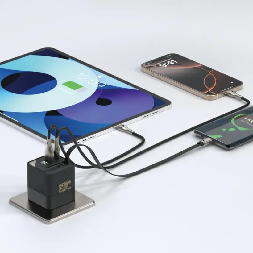 شارژر دیواری بیوا مدل HC-59 GaN Fast Charger توان 65 وات همراه با کابل جمع شونده image gallery