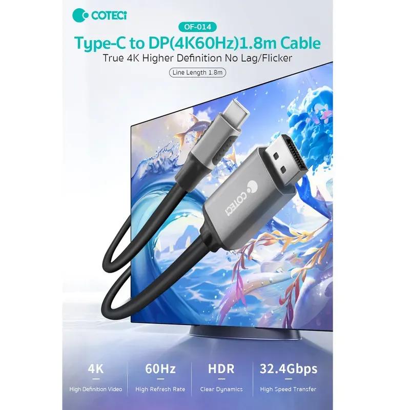 کابل تبدیل DP به Type-c کوتتسی مدل OF-014 طول 1.8 متر image gallery