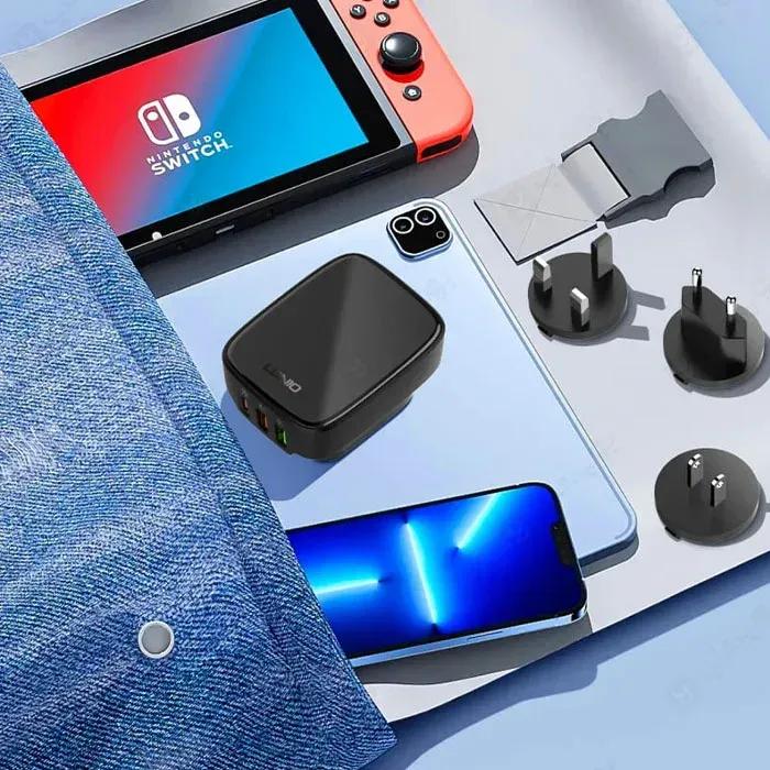 شارژر دیواری 3 پورت الدینیو مدل Q334 توان 32 وات همراه با کابل image gallery