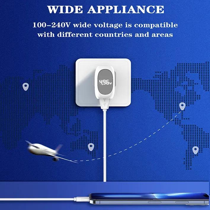 شارژ دیواری فست شارژ الدینو مدل A2522C Fast Wall Charger 30W PD QC3 LED توان 30 وات همراه کابل image gallery