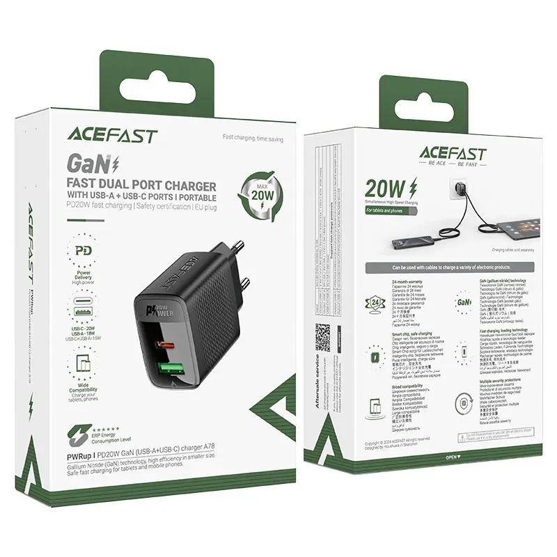 شارژر دیواری ایس فست مدل A78 PD20W GaN Fast Charger توان 20 وات image gallery