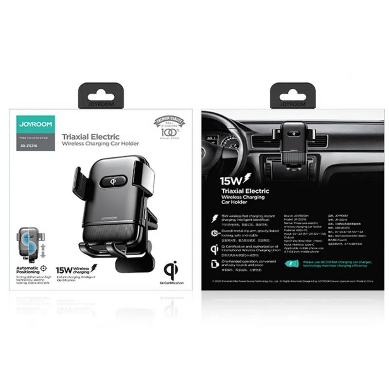 هولدر و شارژر وایرلس جویروم مدل JR-ZS216 Three-axis Electric Wireless Charger توان 15 وات image gallery