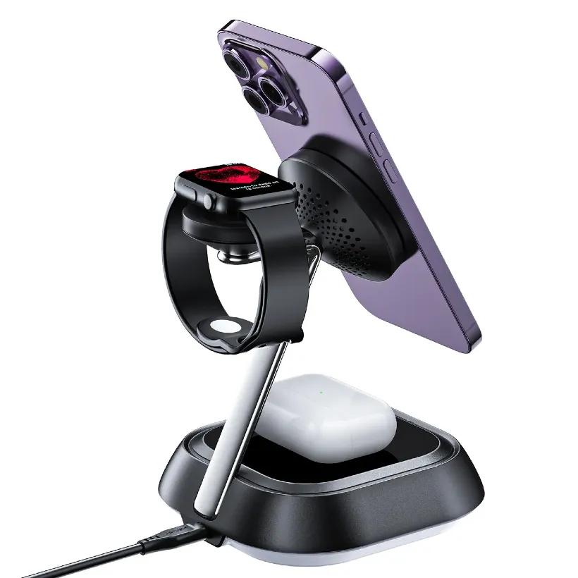 استند و شارژر وایرلس چند کاره مگنتی ایس فست مدل E16 با قابلیت شارژ اپل واچ image gallery