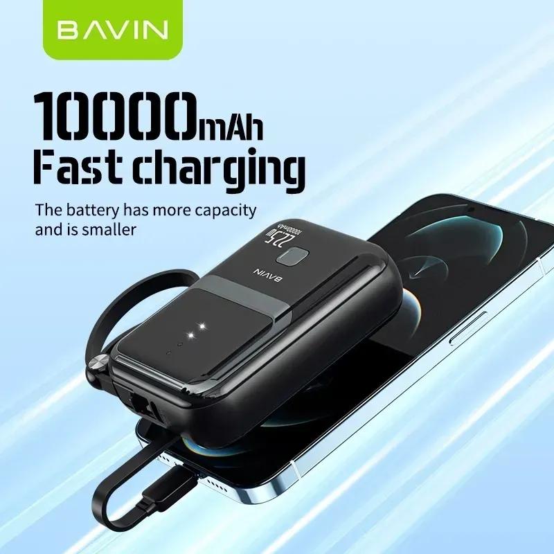 پاوربانک 10000 باوین مدل PC1099 توان 22.5 وات همراه با 2 کابل متصل image gallery