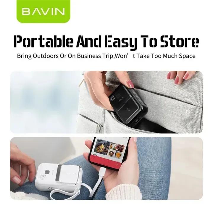 پاوربانک 10000 باوین مدل PC1099 توان 22.5 وات همراه با 2 کابل متصل image gallery