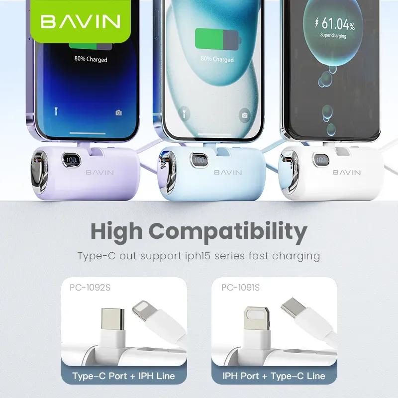 پاوربانک 5000 باوین مدل PC1092s توان 22.5 وات همراه با کانکتور تایپ سی image gallery