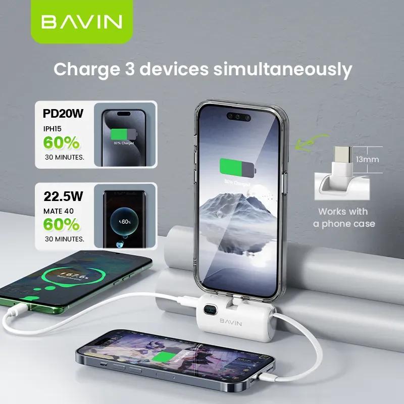 پاوربانک 5000 باوین مدل PC1092s توان 22.5 وات همراه با کانکتور تایپ سی image gallery