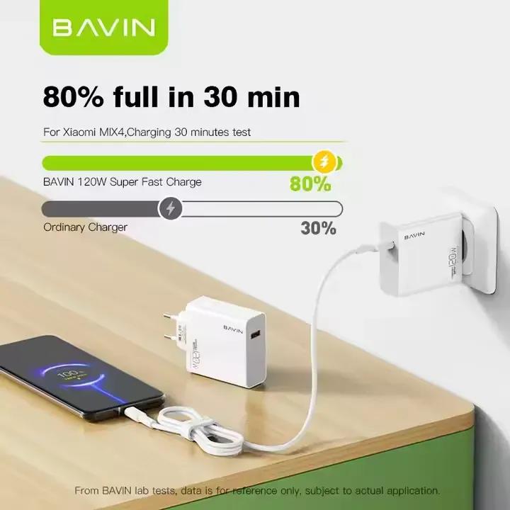 شارژر دیواری باوین مدل PC953Y Fast Charging توان 120 وات image gallery