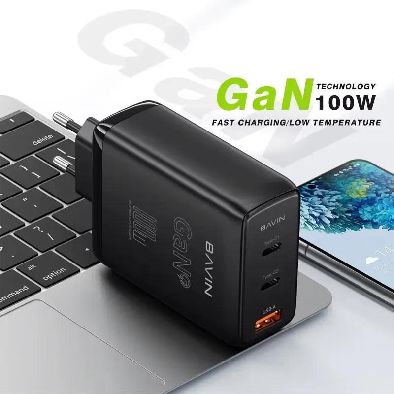 شارژر دیواری باوین مدل PC917Y GaN توان 100 وات image gallery