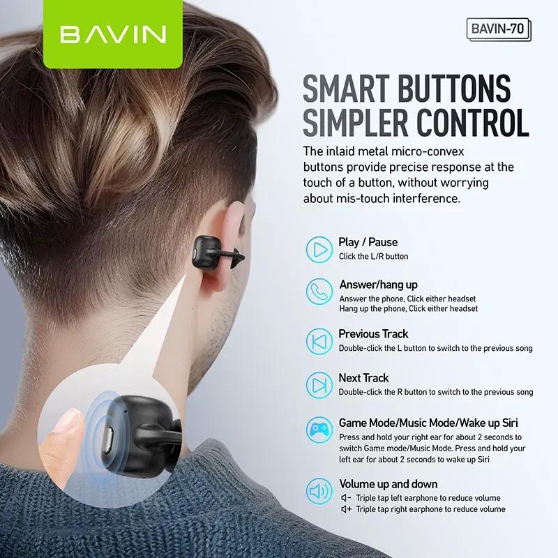 هندزفری بلوتوث باوین مدل Airpod 70 image gallery