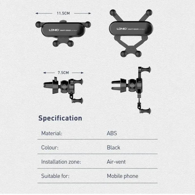 هولدر دریچه کولری الدینیو مدل MG03 Gravity Mechanical Car Mount Holder image gallery