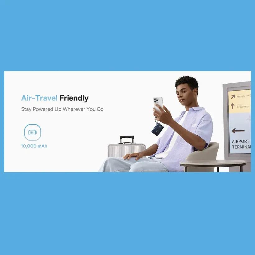 پاوربانک باسئوس مدل Picogo P10076803123 ظرفیت 10000mAh توان 45 وات همراه با کابل متصل image gallery