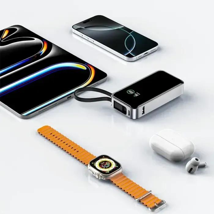 پاوربانک 10000 گرین لاین  مدل Madrid 10 GL-PX31 GNMAD10PBKGY توان 35 وات با کابل متصل image gallery