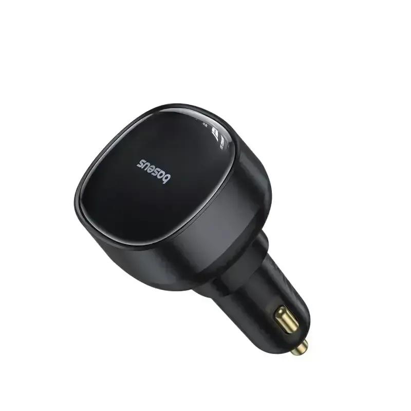 شارژر فندکی باسئوس مدل Enjoyment Pro Car Charger U+Retractable Type-C توان 60 وات image gallery