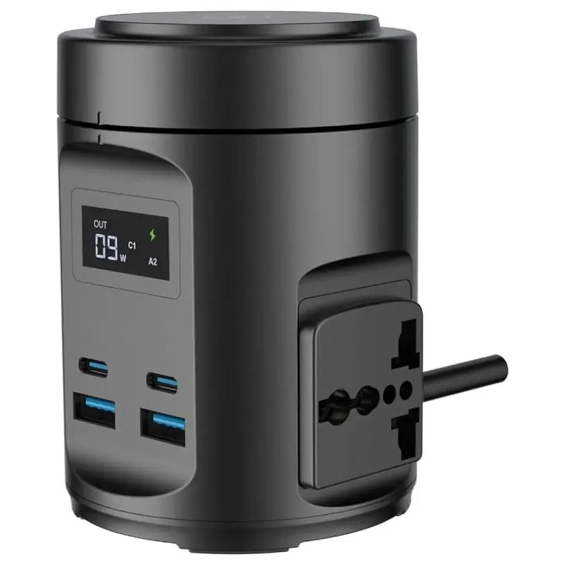 چند راهی برق و شارژر وایرلس مگ سیف پاورولوژی مدل MagSafe Power Hub PWCUQC014 دارای 4 پورت image gallery