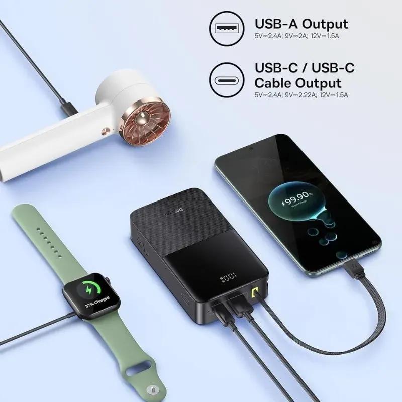 پاوربانک 20000 باسئوس مدل  EnerFill FC51 Bipow 2 Pro E0027701 توان 22.5 وات با کابل Type C متصل image gallery