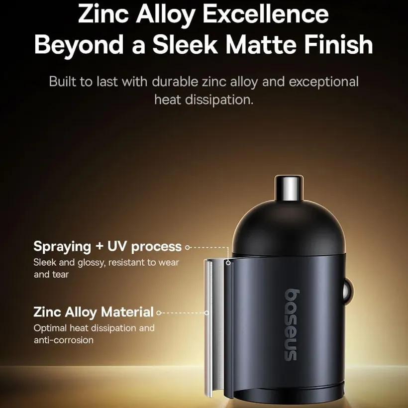 شارژر فندکی بیسوس مدل Tiny Star C00035001121-02 توان 30 وات image gallery