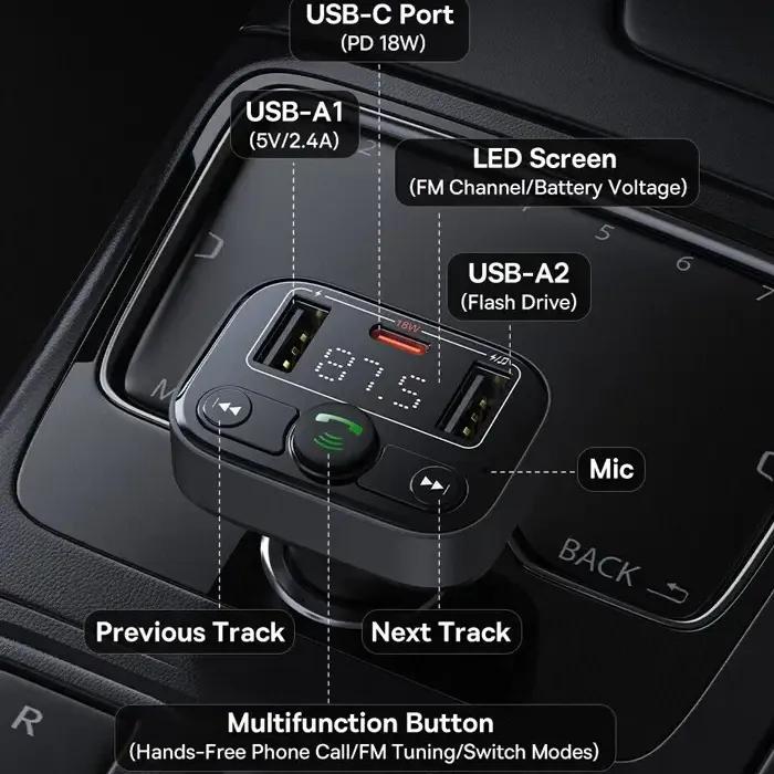 شارژر فندکی و پخش کننده بلوتوث بیسوس مدل S-09 Lite Series C10762300113-00 image gallery