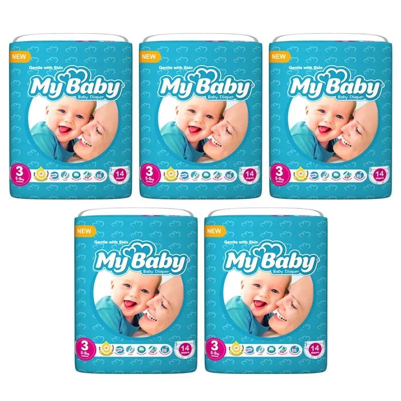 پوشک مای بیبی مدل مهربان با پوست MyBaby سایز 3 بسته 14 عددی (کارتن 12 بسته‌ای) image gallery