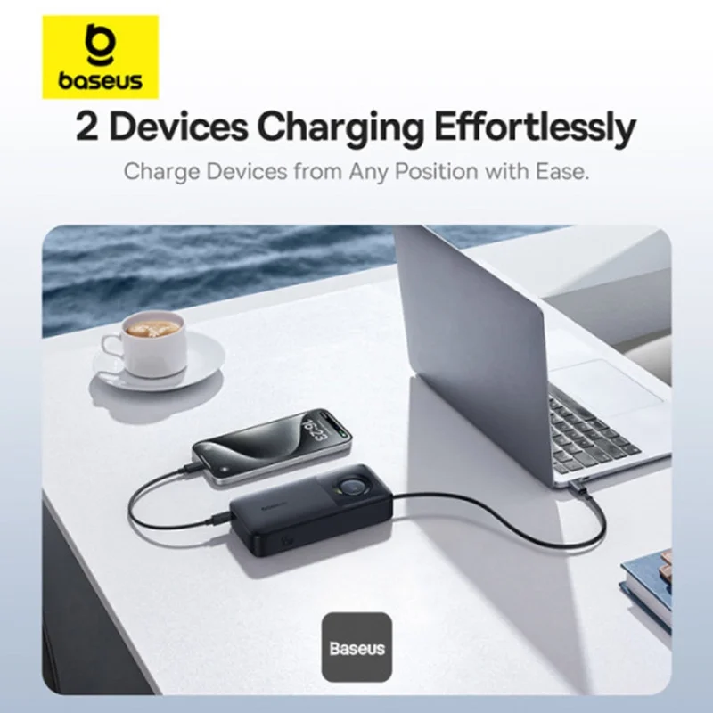 پاوربانک بیسوس مدل Baseus Free2Pull PPLSCO1-20 ظرفیت 20000mAh و توان 65W همراه با کابل – مشکیf image gallery